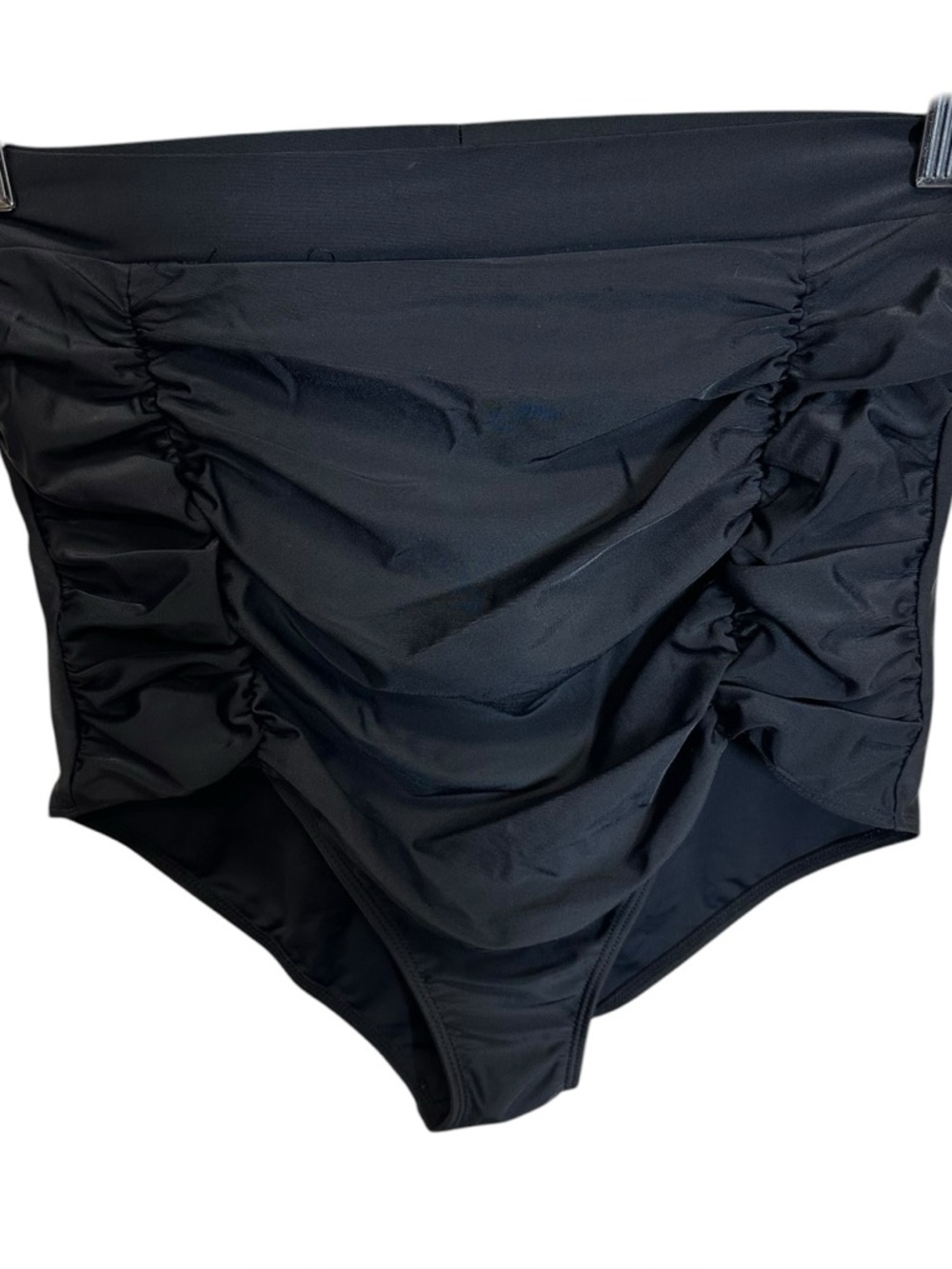 Cocoship women’s ruched bathing suit bottoms black high waisted XL